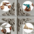 Nsrisml 5Pcs (12x12cm/4.72"x4.72") Wood Carved AppliquesOnlays Unpainted Wooden Corner Carving Decals for Mirrors