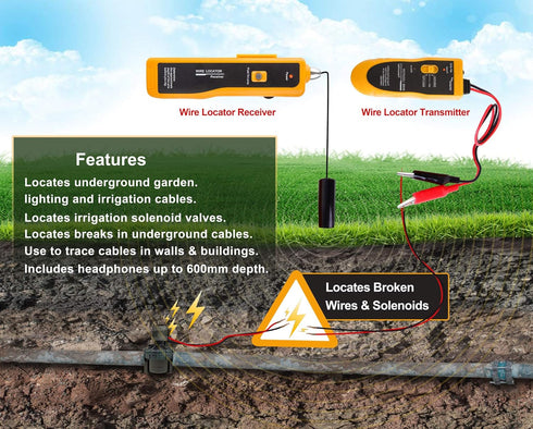 NOYAFA D3IN0580-B Underground Cable Locator for Pet Fence, Metal Pipes, Electrical Wires