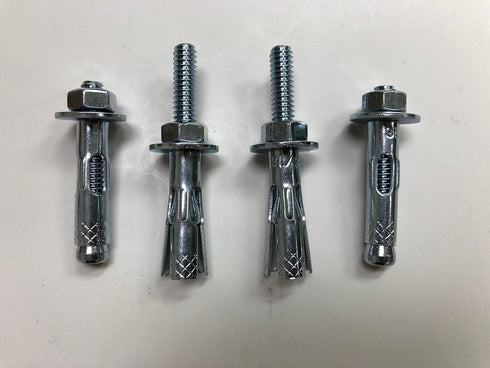 Sleeve Anchors with Nuts & Washers - Zinc Plated Steel, Hex Head, 5/16" x 1.5" Long (4 Pack)
