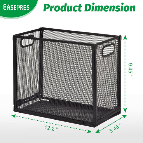 EASEPRES 2 Pack Desk Hanging File Organizer, Mesh Metal Letter-Size Desktop File Holder Box for Filing Folder Storage