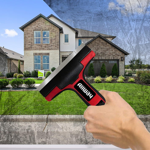 ALLWAY GTS-G Soft-Grip Glass & Tile Scraper, 4" with Snap-On Blade Guard