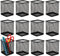 Nicunom 12 Pack Metal Pen Holder - Square Mesh Pencil Cup Desk Organizer for Office, Black