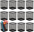 Nicunom 12 Pack Metal Pen Holder - Square Mesh Pencil Cup Desk Organizer for Office, Black