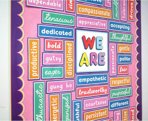 Carson Dellosa We Stick Together 52-Piece Motivational Bulletin Board Set with Positive Sayings for Classroom Decor