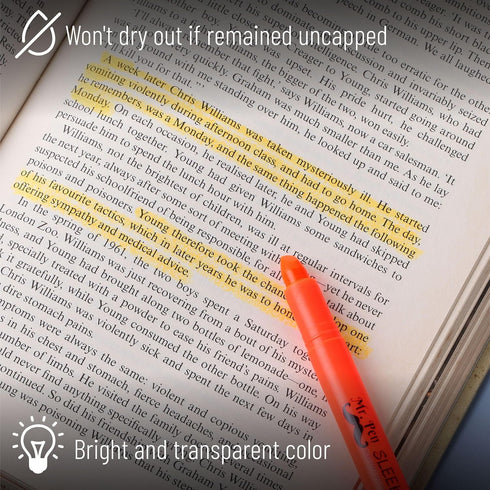 Mr. Pen No Bleed Gel Highlighter, Golden Orange, Pack of 4 Bible Highlighters
