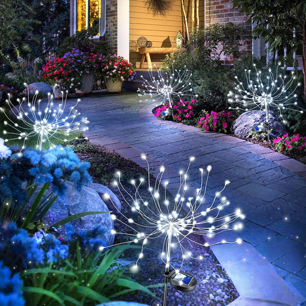 Anordsem Solar Garden Lights Outdoor: Bendable Copper Wire with 120 LED Firework