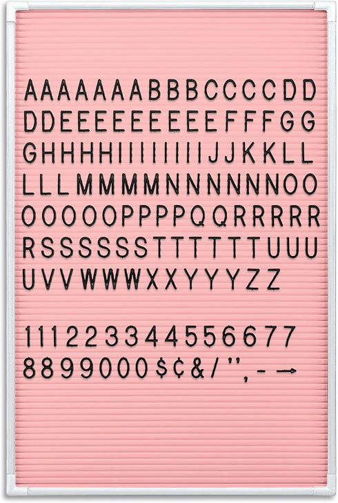 Essential Letter Board, White Frame with Pink Face, 18" x 12"W (84254)