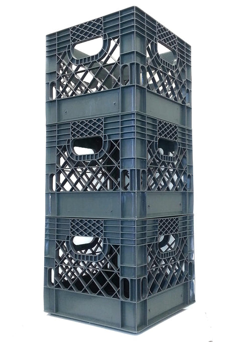MILK CRATES DIRECT 16qt 3 Pack Gray color.