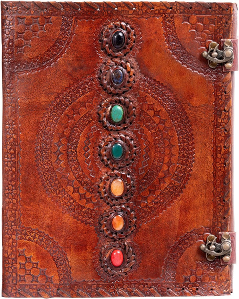 Leather Unlined Bound Journal | 13 x 10 inches Large Rustic Diary with 200 Pages