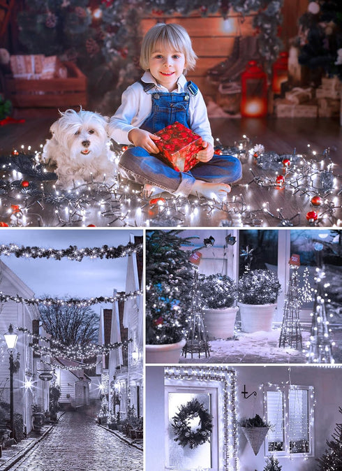 40FT 100 8 Minetom Solar String Lights Outdoor - LED String Lights Solar Powered with Lighting Modes, Waterproof Patio
