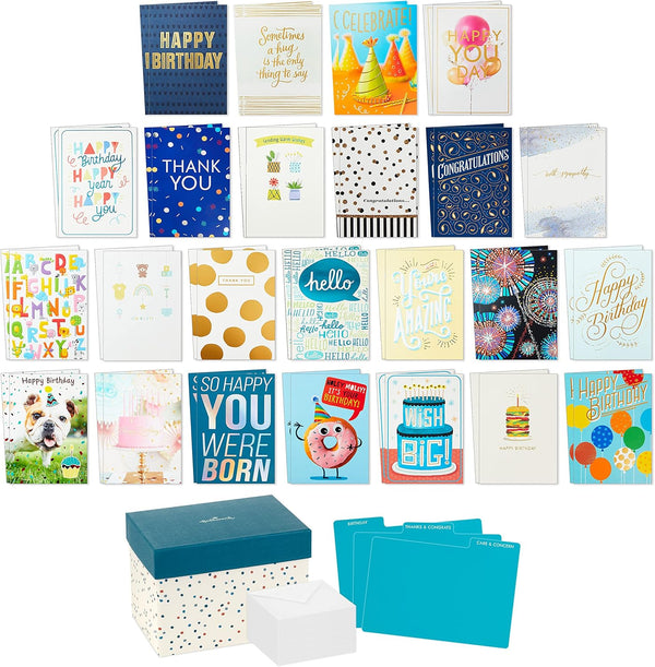 Hallmark All Occasion Cards Assortment48 Cards and Envelopes with Card Organizer Box