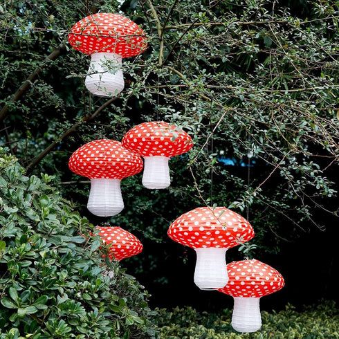 XMYXGS Mushroom Paper Lantern Mushroom Hanging Lanterns Mushroom Party Decorations Mushroom Table Centerpieces