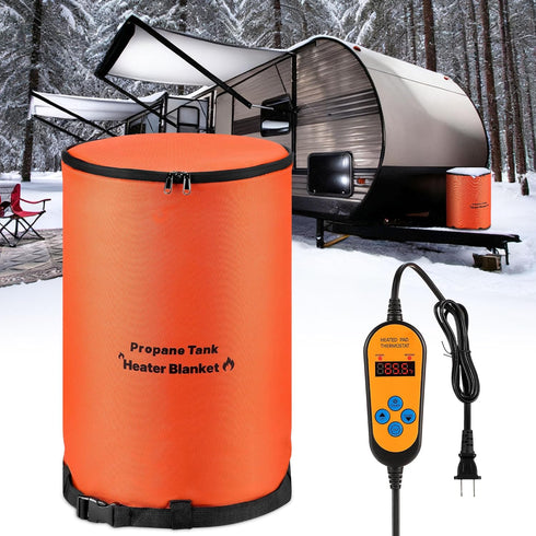 Dreyoo RV 20LB Propane Tank Heater Blanket Thermostat Control (41-122F) and Timer