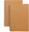 Soft Cover Spiral Notebook Journal 2-Pack, Blank Sketch Book Pad, 100 Pages/50 Sheets, 7.5 inch x 5.1 inch (Brown)