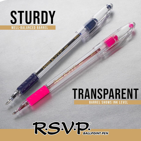 Pentel RSVP Ballpoint Pen, 1.0mm Medium Line, Violet Ink, 72pk Canister (BK91PC72V)
