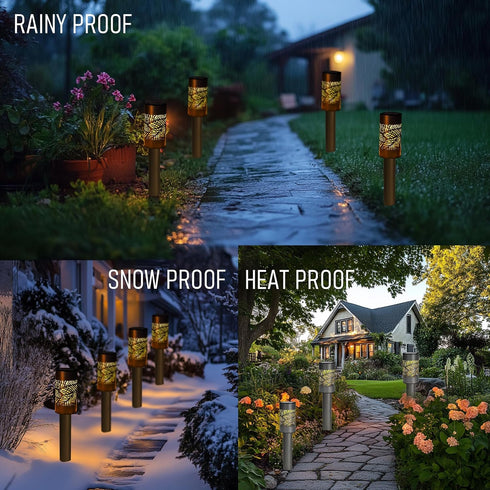 12 Pack Dazzle Bright Solar Pathway Lights Outdoor, LED Warm White Waterproof Solar Powered Landscape Lights