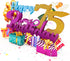Liif Happy 75th Birthday 3D Greeting Pop Up Card, 75 Birthday Card for Women, Men, with Balloon and Champagne Design