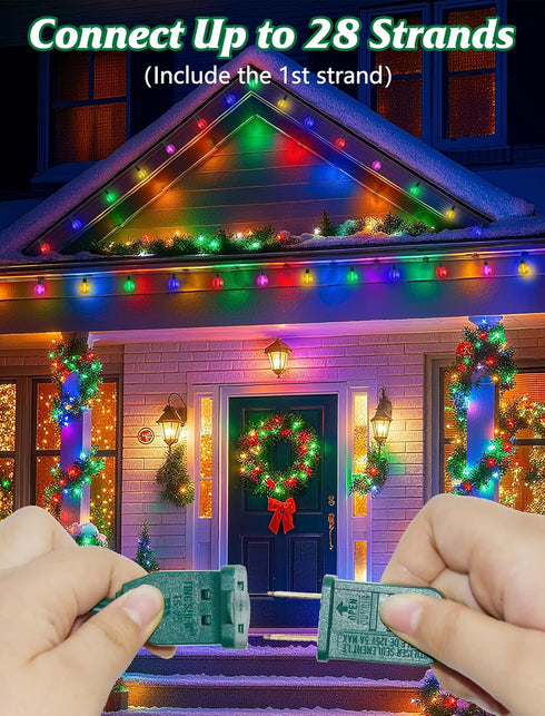 25FT 25 G40 Bulbs, SUNSGNE LED Colored Christmas Lights with LED Shatterproof Frosted Multicolor Globe Waterproof