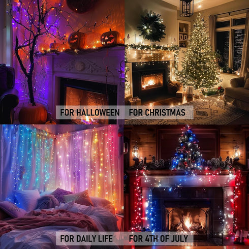 98FT 300 Dazzle Bright Smart Christmas String Lights, LED RGB Color Changing String Lights with Remote & App