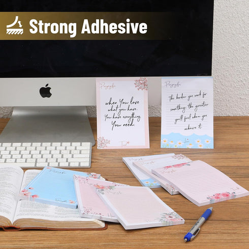 Mr. Pen Lined Sticky Notes, 4x6, 6 Pads, Floral Sticky Note, Aesthetic Self-Stick Note Pads