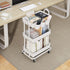 Boeeoan 3-Tier 3 Utility Cart with Wheels, Rolling Cart with Hanging Baskets, Storage Shelves, Multi-Functional