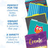 Carson Dellosa Aim High Decorative File Folders - 11.75" x 9.5", Multi-Pattern, 6-Pack for Office Organization