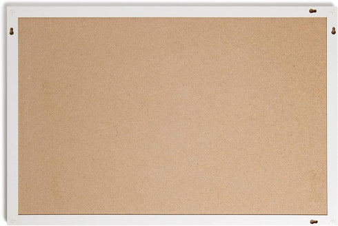 U Brands Farmhouse Linen Bulletin Board - White Frame Office Supplies, Natural, 20” x 30”