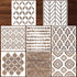 Outus 8 Pieces Wall Stencils, 12 x 12 Inch Reusable Geometric Modern Herringbone Pattern for Painting Decor
