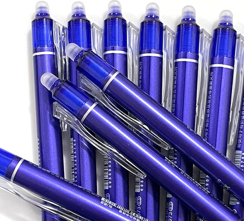 sencoo 12 Pack Erasable Blue Gel Pens, Retractable Blue Ink Rollerball Pens for Students Office School Gifts