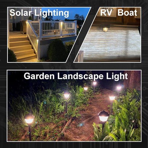 12V E12 LED Candelabra Bulb, 40W Equivalent Warm White 2700K, 4W 450Lm Low Voltage for RV Camper Marine Boat, 4-Pack