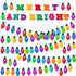 Haooryx 105Pcs Colorful Light Banner Bulletin Board Set, Patterned Paper Cut-Outs for Holiday Party Classroom