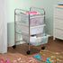 Honey-Can-Do 3-Drawer Plastic Storage Cart on Wheels, Silver