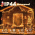 1200 59 8 LED FT Cluster Lights, Warm White Christmas Tree Lights Modes Timer Remote, Waterproof String Lights