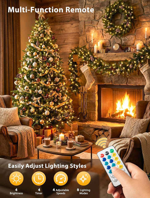 33 100 Hopolon String Lights Indoor Outdoor, FT LED Christmas Lights with Remote, Connectable Green Wire Twinkle Fairy