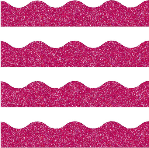Crtiin 55.8 Feet Bulletin Board Border, Shiny Scalloped Decorative Eid Bulletin Board Trim for Classroom Decoration