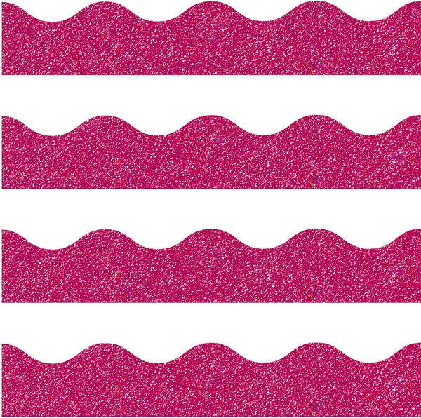 Crtiin 55.8 Feet Bulletin Board Border, Shiny Scalloped Decorative Eid Bulletin Board Trim for Classroom Decoration