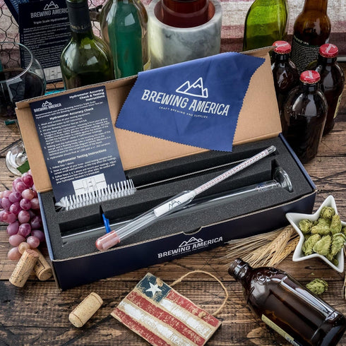 Brewing Hydrometer Alcohol Tester Kit - USA-Made Beer & Wine Specific Gravity ABV Test Pro Series with Borosilicate