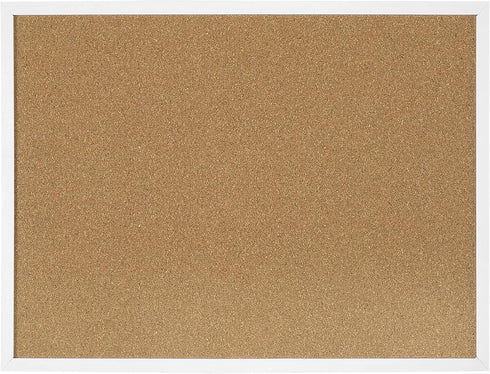 FEBSNOW Cork Board Bulletin Board 23 x 15.7 Inches with Rectangle White Frame for Office Message Board