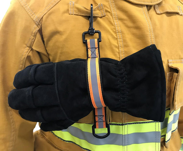 LINE2design Firefighter Glove Strap, Heavy Duty Reflective Gloves Safety Leash for First Responders