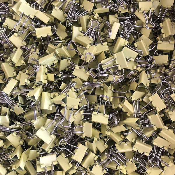 Mini Binder Clips, 5/8" / 0.6 inches / 15 mm, 40 PCS, a Little Bit Scratch Paper Clips (Yellow)