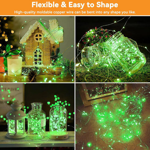 33ft 100LED 8 Solar String Lights Outdoor Waterproof Modes Twinkle Lights Solar Fairy Lights for Patio, Garden Yard