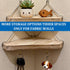 YBhuoo 2PCS Fabric Wall Corner Shelf with Hooks, Wooden Cubicle Organizer Storage Shelf with Hangers Cubicle