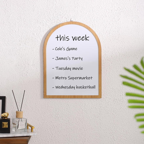 Mr. Pen Dry Erase Board 16" x 12", Wooden Frame, Boho Design, Small White Board for Kids and Students