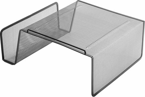 Lorell Mesh Steel Office Phone Stand for Desk, Angled with Storage Slot, 11.1"