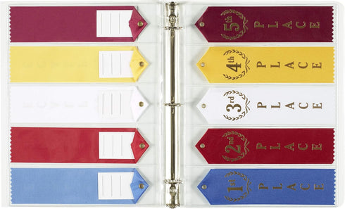 Swimming Gift Award Ribbon Binder Organizer, 15 Pages Sheets, Ribbons Holder