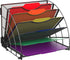 SUPEASY Fan Shaped Desk File Organizer - 6 Compartments for Filing Paper Bills, Letters, Desk Accessories for