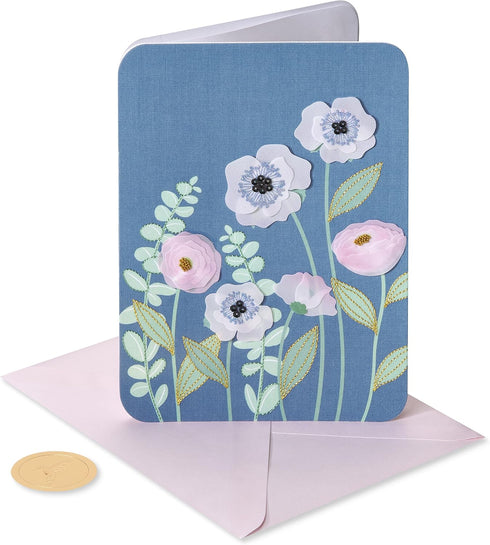 Poppy Flowers Blank Papyrus Card