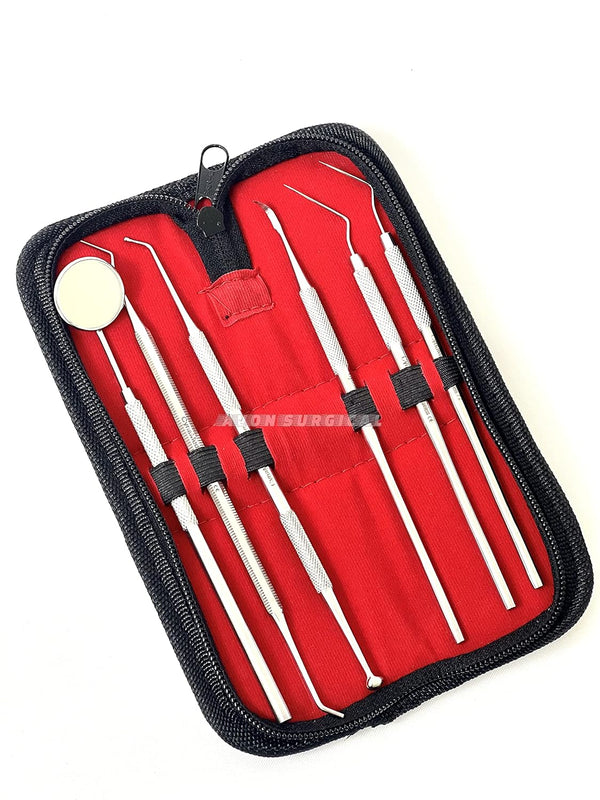 GERMAN Dental Hygiene Kit, 6 Piece Dentist Tools for Teeth Cleaning and Gum Health