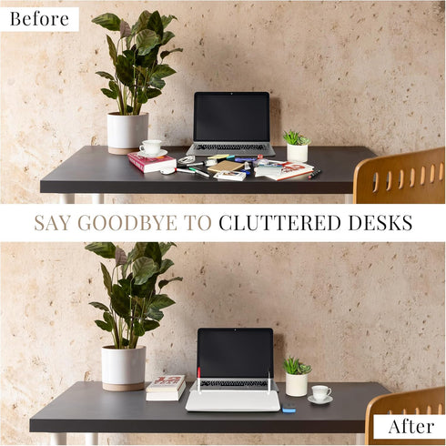 Birch Desktop Whiteboard - Cloud Glass Dry Erase Board with Storage & Multiple Markers for Desk Top Use