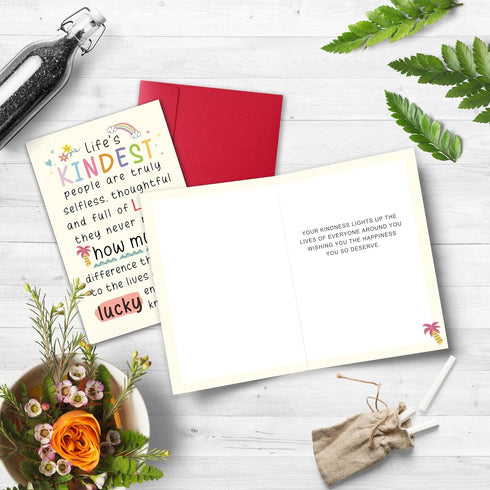 Bewoow Appreciation Card, Lifes Kindest People Heartfelt Thank You Card for Selfless, Thoughtful, Loving Individuals